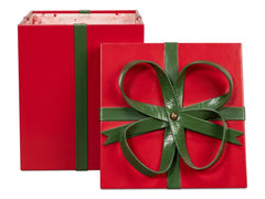 Ferrell Red Leather Holiday Boxes (Set of 3) - Ornate Home