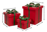 Ferrell Red Leather Holiday Boxes (Set of 3) - Ornate Home