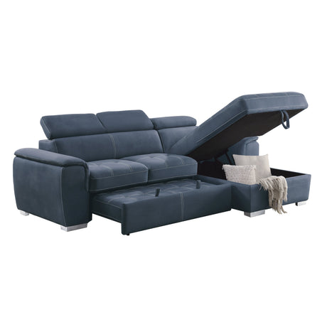Ferriday Blue 2-Piece Right Chaise Sectional - Ornate Home