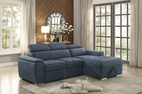 Ferriday Blue 2-Piece Right Chaise Sectional - Ornate Home