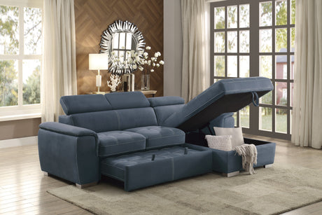 Ferriday Blue 2-Piece Right Chaise Sectional - Ornate Home