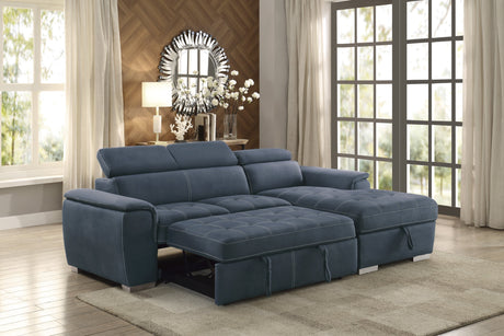 Ferriday Blue 2-Piece Right Chaise Sectional - Ornate Home