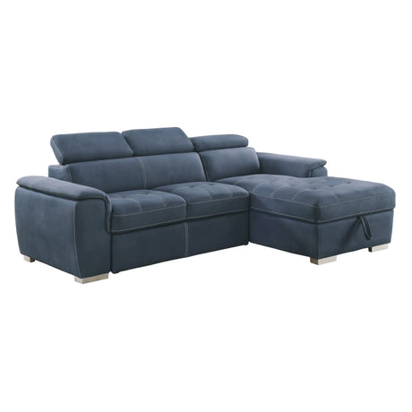 Ferriday Blue 2-Piece Right Chaise Sectional - Ornate Home