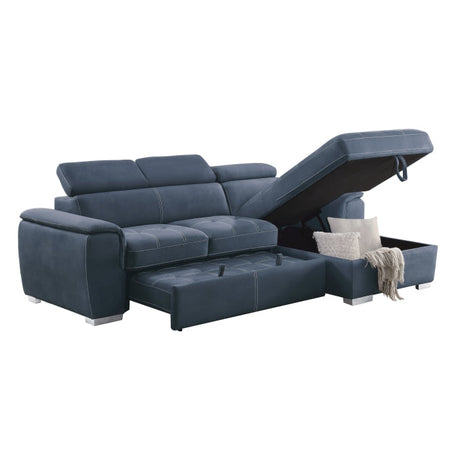 Ferriday Blue 2-Piece Right Chaise Sectional - Ornate Home