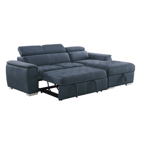 Ferriday Blue 2-Piece Right Chaise Sectional - Ornate Home