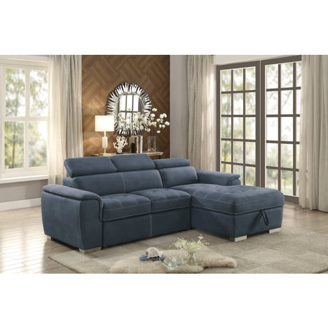 Ferriday Blue 2-Piece Right Chaise Sectional - Ornate Home