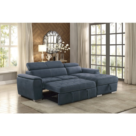Ferriday Blue 2-Piece Right Chaise Sectional - Ornate Home