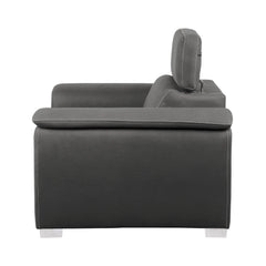 Ferriday Gray Chair with Pull-out Ottoman - Ornate Home