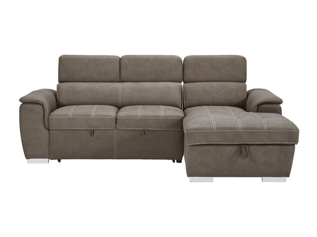 Ferriday Taupe 2-Piece Right Chaise Sectional - Ornate Home