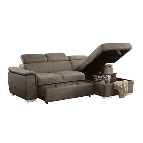 Ferriday Taupe 2-Piece Right Chaise Sectional - Ornate Home