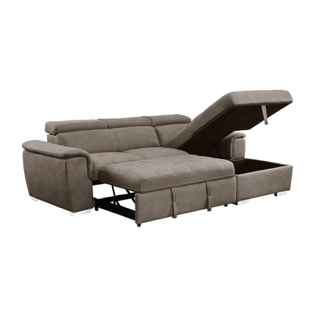 Ferriday Taupe 2-Piece Right Chaise Sectional - Ornate Home