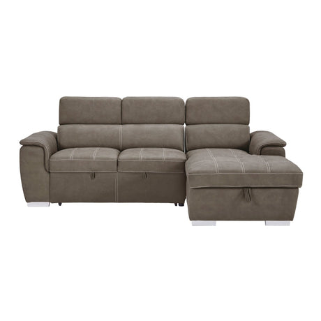 Ferriday Taupe 2-Piece Right Chaise Sectional - Ornate Home
