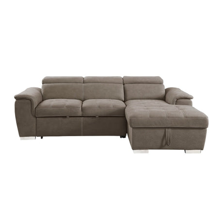Ferriday Taupe 2-Piece Right Chaise Sectional - Ornate Home