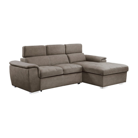 Ferriday Taupe 2-Piece Right Chaise Sectional - Ornate Home