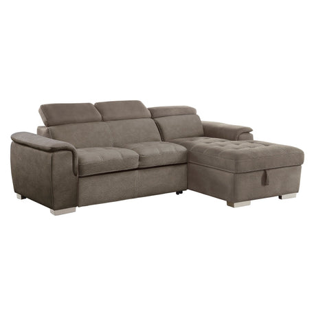 Ferriday Taupe 2-Piece Right Chaise Sectional - Ornate Home
