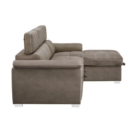 Ferriday Taupe 2-Piece Right Chaise Sectional - Ornate Home