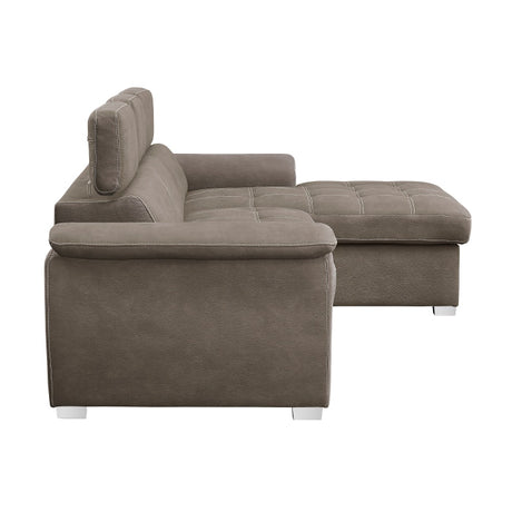 Ferriday Taupe 2-Piece Right Chaise Sectional - Ornate Home