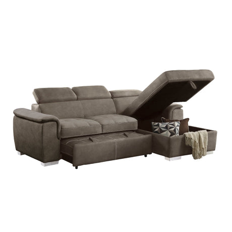 Ferriday Taupe 2-Piece Right Chaise Sectional - Ornate Home