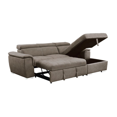 Ferriday Taupe 2-Piece Right Chaise Sectional - Ornate Home