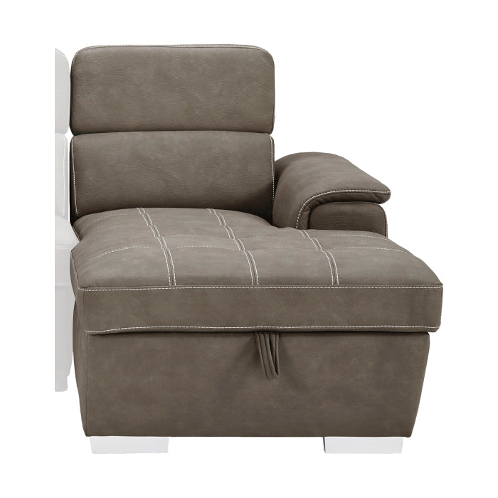 Ferriday Taupe 2-Piece Right Chaise Sectional - Ornate Home