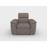 Ferriday Taupe Chair with Pull-out Ottoman - Ornate Home