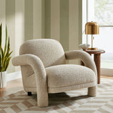 Ferris Linen Textured Woven Fabric Lounge Chair - Ornate Home