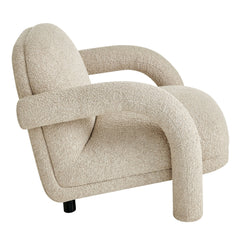 Ferris Linen Textured Woven Fabric Lounge Chair - Ornate Home