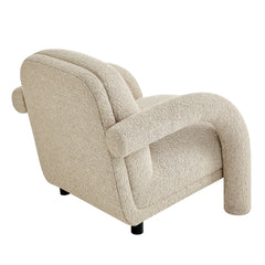 Ferris Linen Textured Woven Fabric Lounge Chair - Ornate Home