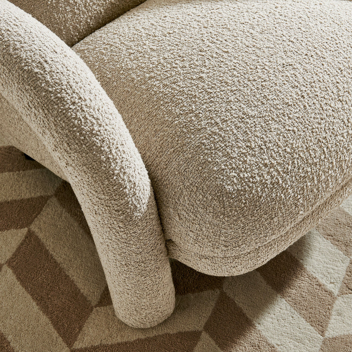 Ferris Linen Textured Woven Fabric Lounge Chair - Ornate Home