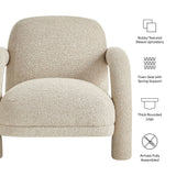Ferris Linen Textured Woven Fabric Lounge Chair - Ornate Home