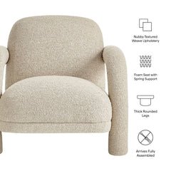 Ferris Linen Textured Woven Fabric Lounge Chair - Ornate Home