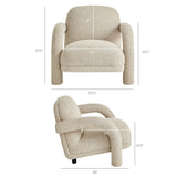Ferris Linen Textured Woven Fabric Lounge Chair - Ornate Home