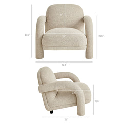 Ferris Linen Textured Woven Fabric Lounge Chair - Ornate Home