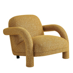 Ferris Mustard Textured Woven Fabric Lounge Chair - Ornate Home