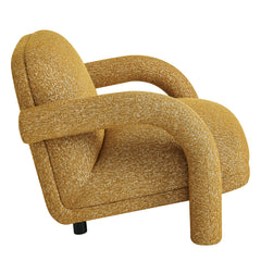 Ferris Mustard Textured Woven Fabric Lounge Chair - Ornate Home