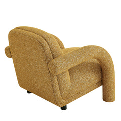 Ferris Mustard Textured Woven Fabric Lounge Chair - Ornate Home