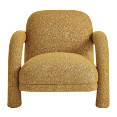Ferris Mustard Textured Woven Fabric Lounge Chair - Ornate Home