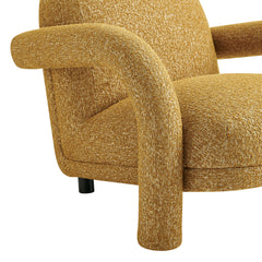 Ferris Mustard Textured Woven Fabric Lounge Chair - Ornate Home