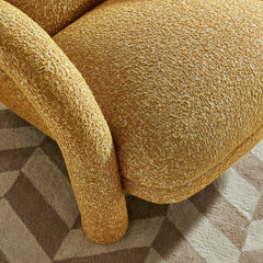 Ferris Mustard Textured Woven Fabric Lounge Chair - Ornate Home