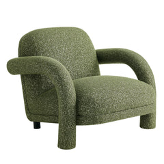Ferris Olive Textured Woven Fabric Lounge Chair - Ornate Home