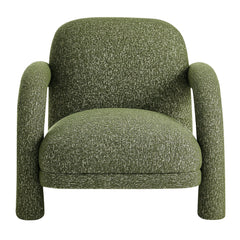 Ferris Olive Textured Woven Fabric Lounge Chair - Ornate Home