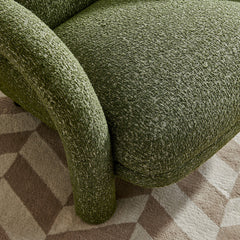 Ferris Olive Textured Woven Fabric Lounge Chair - Ornate Home