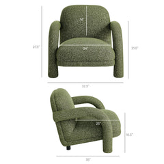 Ferris Olive Textured Woven Fabric Lounge Chair - Ornate Home