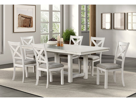 Ferrone Rustic White Oak 7 Piece Dining Set - Ornate Home