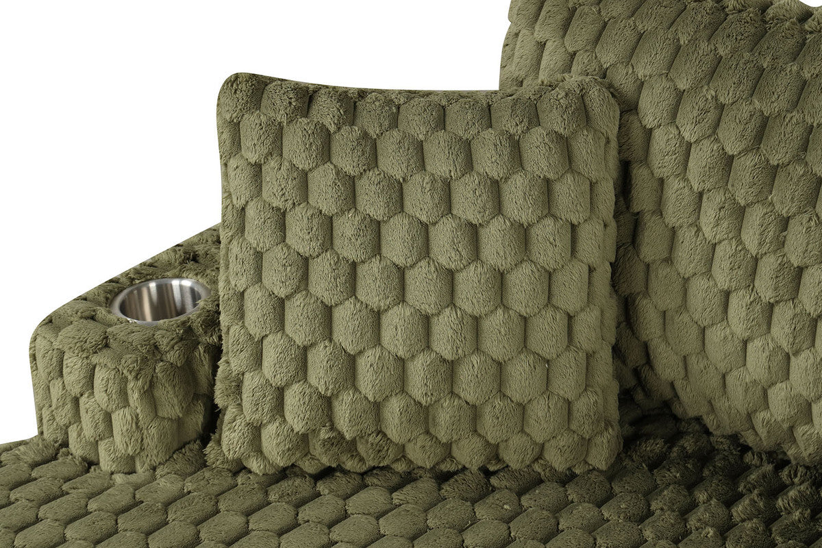 Ferryhill Olive Green 2-Arm Chaise - Ornate Home