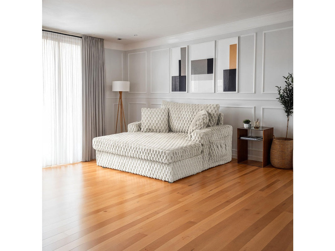 Ferryhill Taupe 2-Arm Chaise - Ornate Home