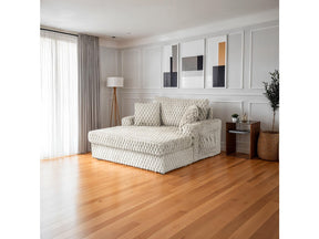 Ferryhill Taupe 2-Arm Chaise - Ornate Home