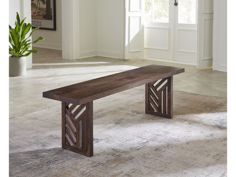Fevano Solid Wood Dining Bench in Smoked Brown - Ornate Home
