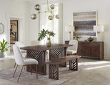 Fevano Solid Wood Dining Bench in Smoked Brown - Ornate Home