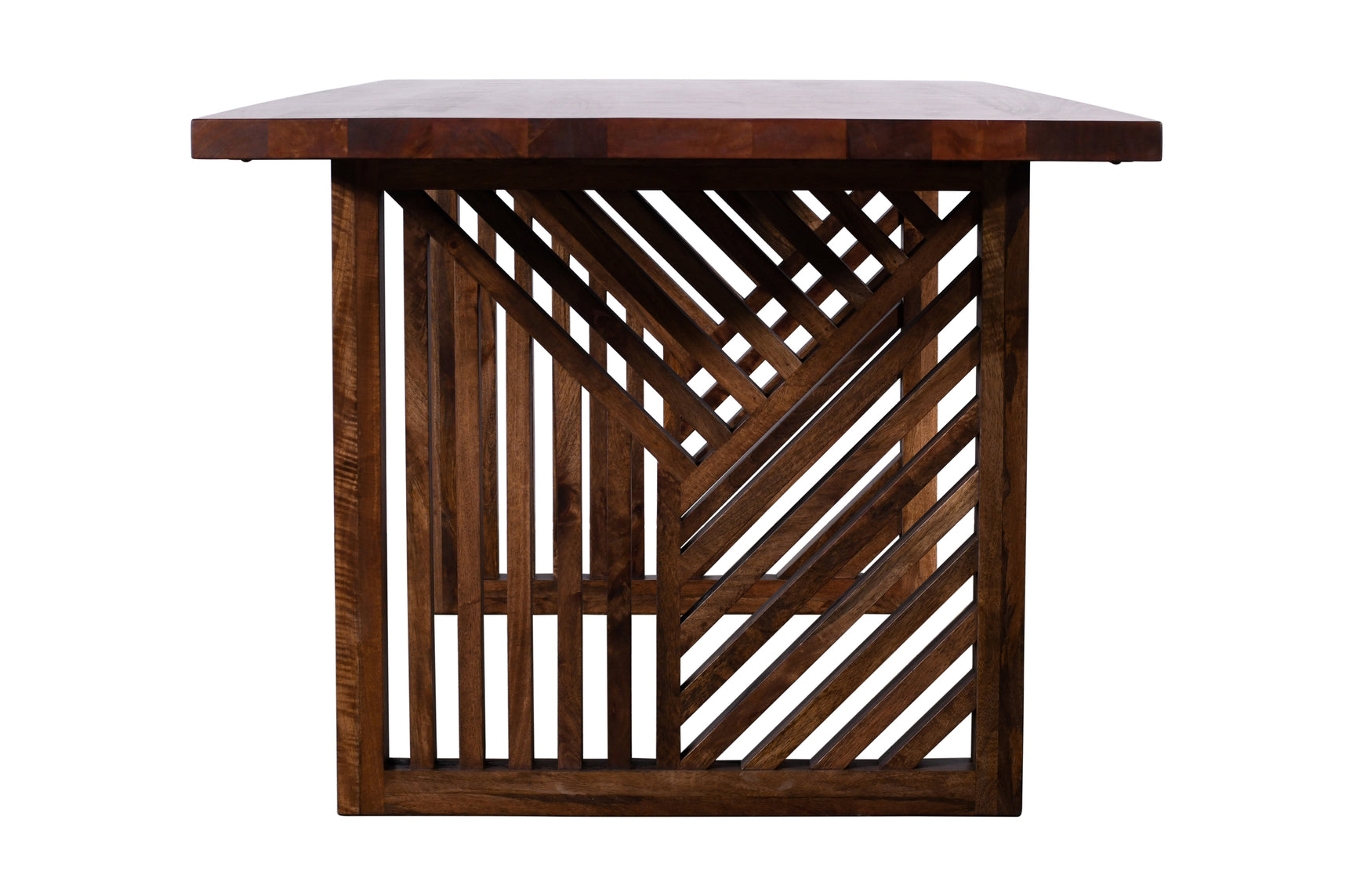 Fevano Solid Wood Rectangular Dining Table in Smoked Brown - Ornate Home